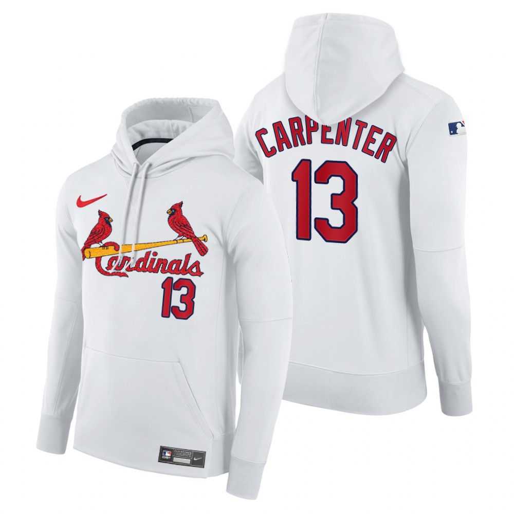 Men St.Louis Cardinals 13 Carpenter white home hoodie 2021 MLB Nike Jerseys